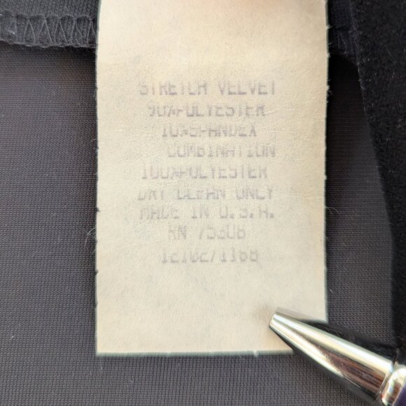 Vintage Niki Liva Black Velvet 90's Dress Sweetheart Neckline Size 4-6 Old Money - Picture 12 of 12